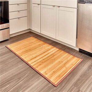 iDesign Formbu Bamboo Non-Skid Water-Resistant Floor Mat